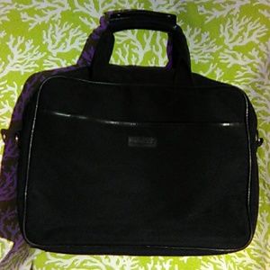 Bananna Republic Black Canvas Messenger Bag